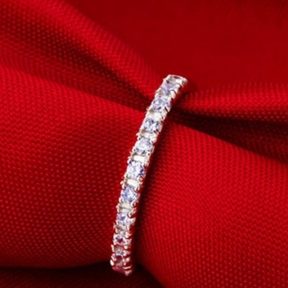 2 for $30 New SS Band with Crystal Zircon Accents